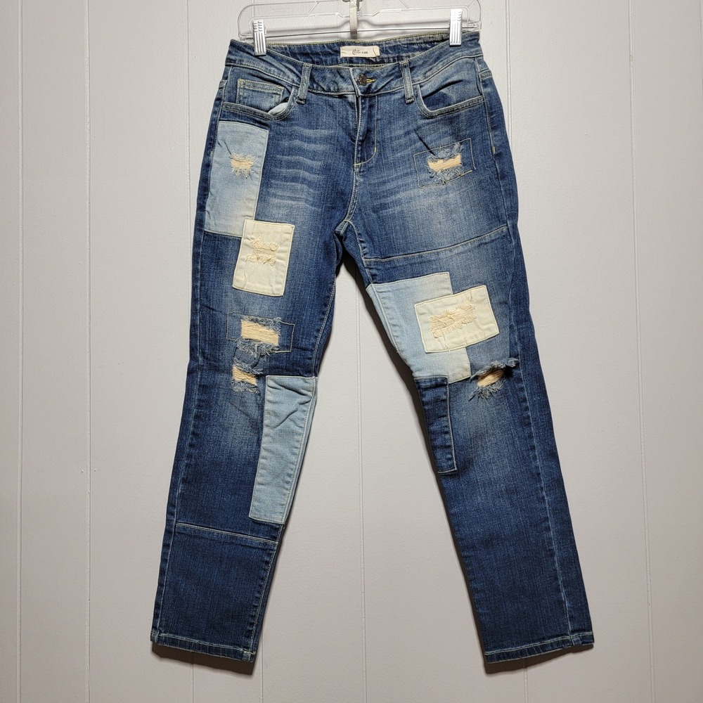 Cello Jeans Womens 5 Blue Patchwork Distressed Denim cottagecore y2k grunge